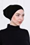 Practical Tube Bonnet Black Snap-On - Non-Slip Front Seamless Women's Hijab Ready Underwear Bonnet