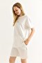 Oysho printed soft-touch shorts tracksuit set - white - 4