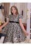 Leopard Pattern Children's Dress with Ribbon and Bag - 5