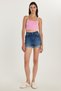 Women's Slim Fit Slim Fit 100% Cotton Folded Leg Light Blue Jean Denim Shorts - 4