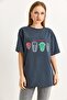 Printed Oversize Tshirt Smoked - 4