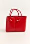 Red Hand and Shoulder Bag with Lace Detail - 2