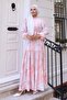 Patterned Hijab Dress Powder 567