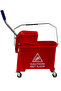 Mop Bucket & Wringer - 360-Degree Rotating Swivel Wheels 20 Liter Capacity Red - 2