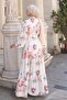 Patterned Hijab Dress Beige 567 - 5