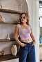 Square Neck Crop Knitwear Blouse Lilac - 2