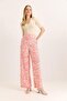 Wide Leg Thick Waist Belted Trousers Pink