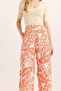 Wide Leg Pants with Thick Waist Belt Orange - 6