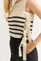 Black and White Knitwear Vest with Side Ties - 4