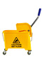 Mop Bucket & Wringer - 360-Degree Rotating Swivel Wheels 20 Liter Capacity Yellow - 3
