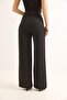 Button Detailed High Waist Wide Leg Trousers Black - 5