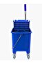 Mop Bucket & Wringer - 360-Degree Rotating Swivel Wheels 20 Liter Capacity Blue - 3