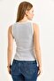 V-Neck Line Patterned Blouse White - 5