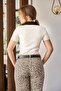 Polo Neck Button Crop Blouse White - 6