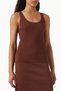 Semi-Transparent Rib Knitted Wide Collar Viscose Women's Tank Top - 5