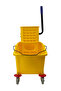 Mop Bucket & Side-Press Wringer | 360-Degree Rotating Swivel Wheels - 32 Liters | Yellow - 3