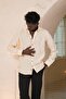 Collar Button Summer Thin Tulle Tulle 100% Modal Slimfit Shirt - 2