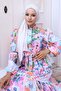 Patterned Hijab Dress Lilac 569 - 2