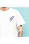 Minimalist Dinosaur Design Printed 100% Cotton Crew Neck Black-White T-Shirt - 2