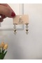 Steel 316L Hanging Stone Triangle Model Shiny Earrings - 2