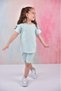 Summer Girl's Ruffle Sleeve Shorts Corded Green Color Suit - 3