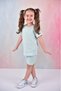 Summer Girl's Ruffle Sleeve Shorts Corded Green Color Suit - 4
