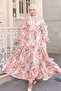Patterned Hijab Dress Orange 571 - 4