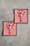 Pack of 2 Digital Printed Cocktail Napkins with Embroidery Detail Ds10 - 2