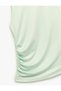 Slim Fit Crew Neck Draped Sleeveless T-Shirt - 3