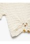 Wrap Fabric Short Sleeve Crew Neck Crop T-Shirt with Accessories - 5