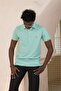 Regular Fit Collar Garnished Cotton Polo Neck T-Shirt - 3