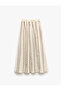 Waist Lace Geometric Patterned A-Line Long Skirt - 5
