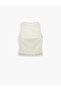 X Melis Ağazat - Sleeveless Crew Neck Corset Detailed Transparent Look Blouse - 4