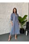 Gray Blue Rope Strap Dress Shirt Suit - 3