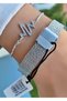 Brand- Original- Rose Silver Color - 2 Years Warranty-Woven Cord- Women's Wrist Watch - Gift Bracelet - 6