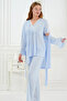3-Piece Maternity Pajama Set with Lace and Morning Dress