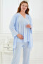 3-Piece Maternity Pajama Set with Lace and Morning Dress - 2