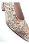 Women's Daily Heeled Shoes Genuine Metallic Snake Leather - 4