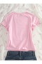 Women's Pink Blueberry Printed Crew Neck Tight Crop Tshirt - 2