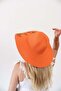 Women's Vlt Orange Text Detailed Women's Straw Hat - 4