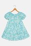 Linen Dress Floral Balloon Sleeve Tiered - 2