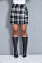 Women's Black Plaid Buckle Detailed Mini Skirt Dm2029 - 7