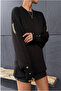 Women's Chain ​​Detail Black Knitwear Sweater - 5