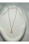 Gold Color Steel Necklace with Smiling Face Figure Zircon Stone