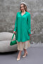 Green Draped Long Shirt Tunic