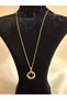 Gold Color Steel Necklace with Smiling Face Figure Zircon Stone - 3