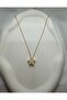 Gold Color Zircon Stone Star Model Steel Necklace - 5