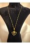 Black Enamel Polar Star Detailed Zircon Stone Shield Charm Gold Gold Color Steel Necklace - 5