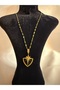 Black Enamel Polar Star Detailed Zircon Stone Shield Charm Gold Gold Color Steel Necklace - 4