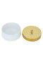 Tamria Wooden Bowl with Gold Engraved Lid - White, 11x11x8 cm - 3